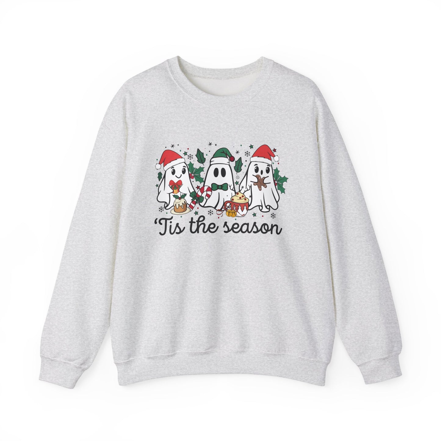 Tis The Season Unisex Heavy Blend™ Crewneck Sweatshirt/ Ghost Christmas Sweatshirt