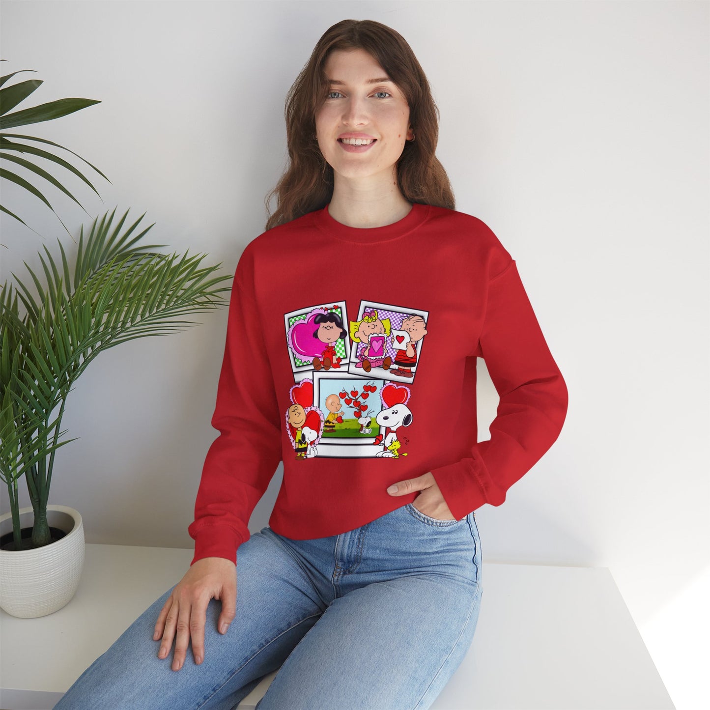 Valentine's Day Unisex Crewneck Sweatshirt/Charlie Brown