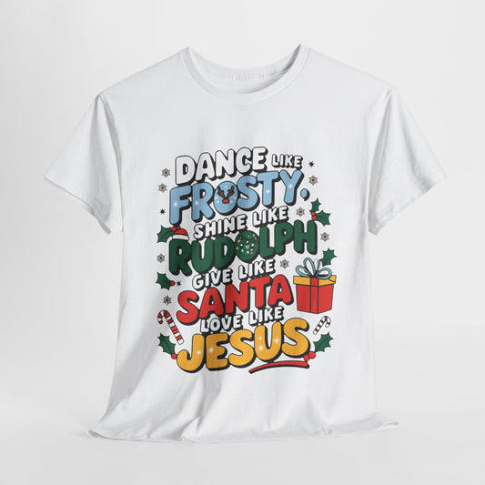 Holiday Unisex Heavy Cotton Tee/Christmas Tee/Dance like Frosty/Christmas Retro Shirt