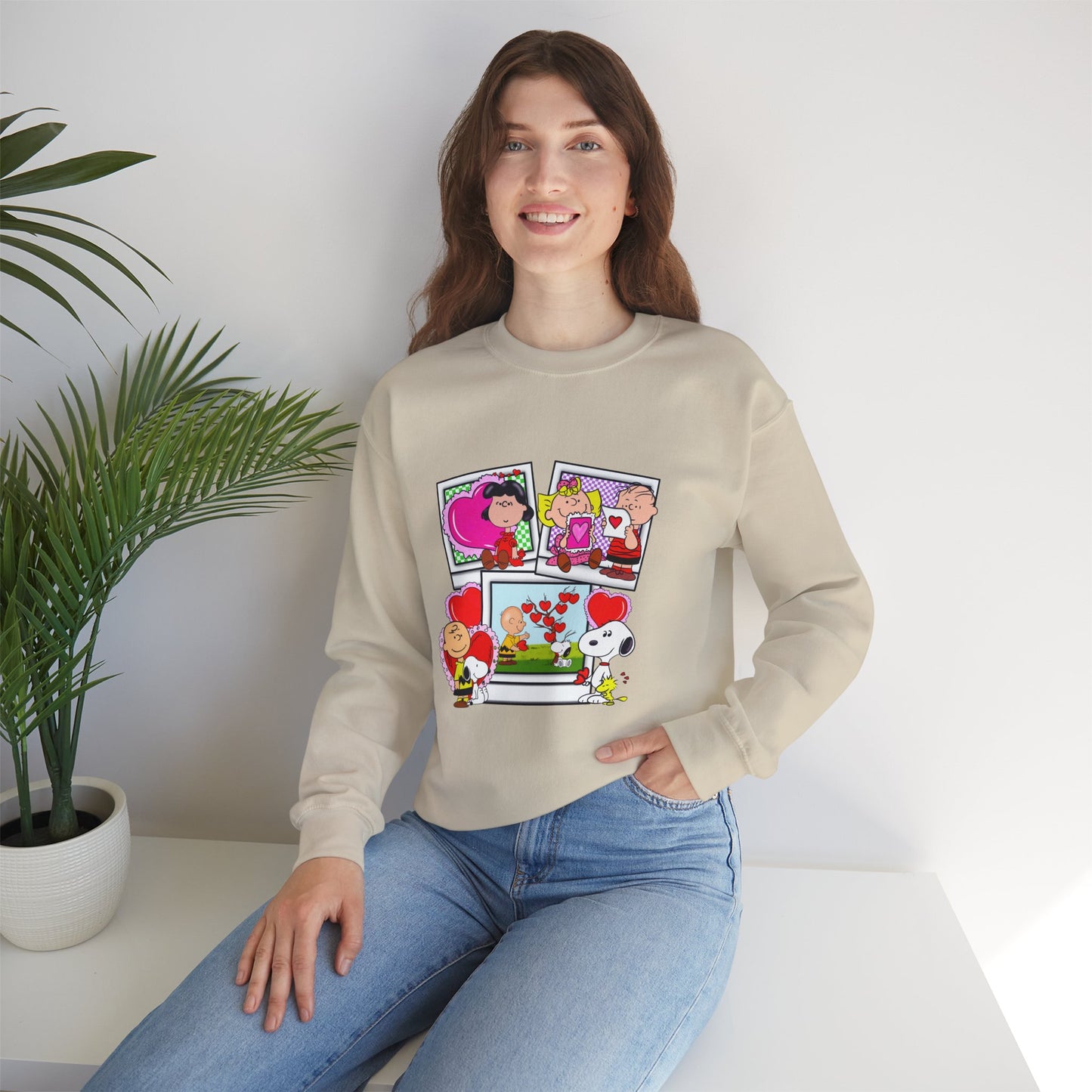 Valentine's Day Unisex Crewneck Sweatshirt/Charlie Brown