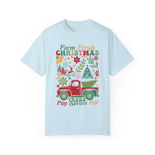 Farm Fresh Retro Christmas Unisex Comfort Color T-shirt