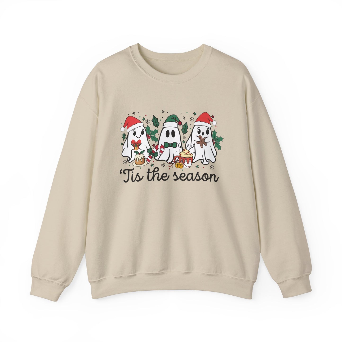 Tis The Season Unisex Heavy Blend™ Crewneck Sweatshirt/ Ghost Christmas Sweatshirt