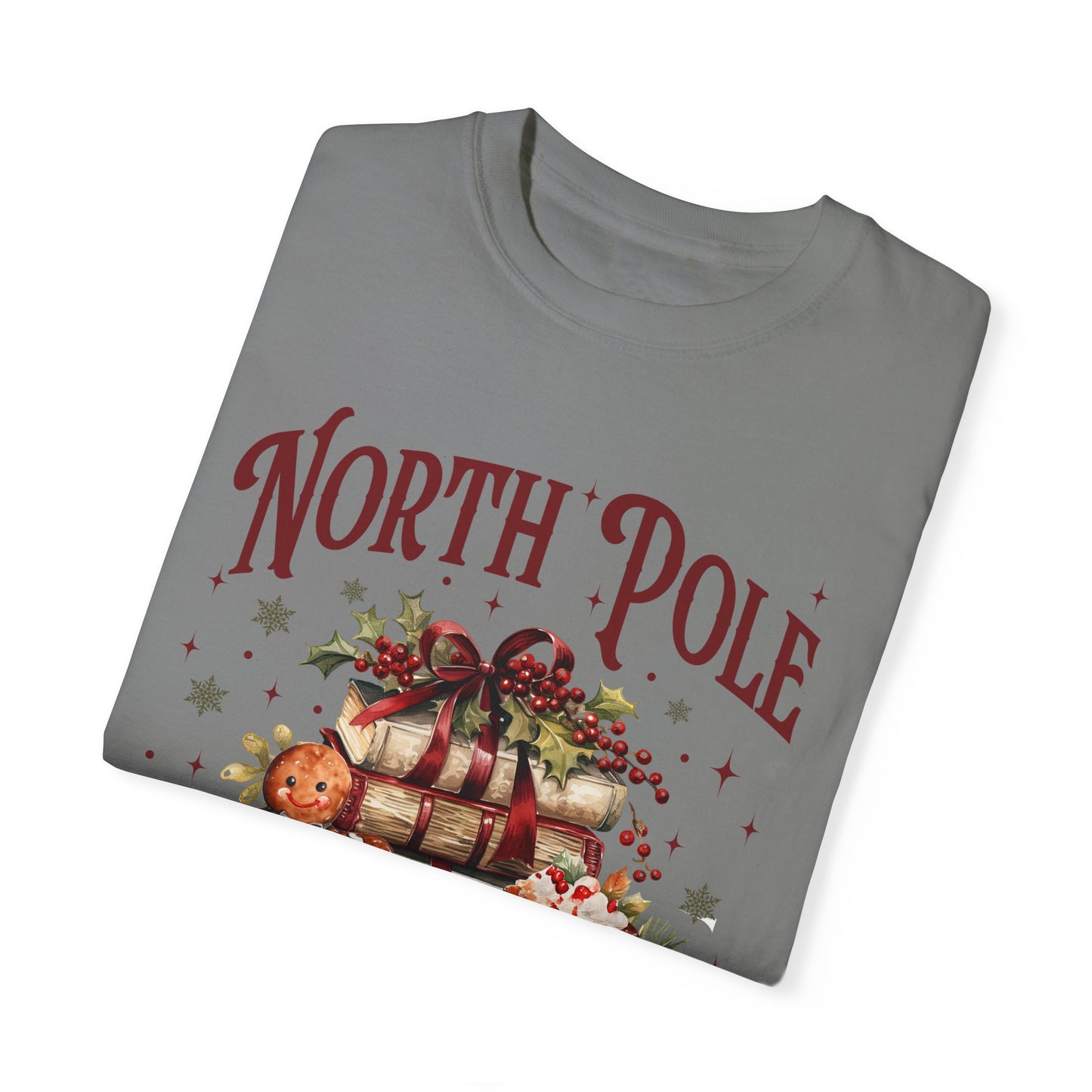 Christmas Comfort Color Tee/North Pole T-Shirt/Reading t-shirt/Christmas Reading Tee/Book Club T-Shirt