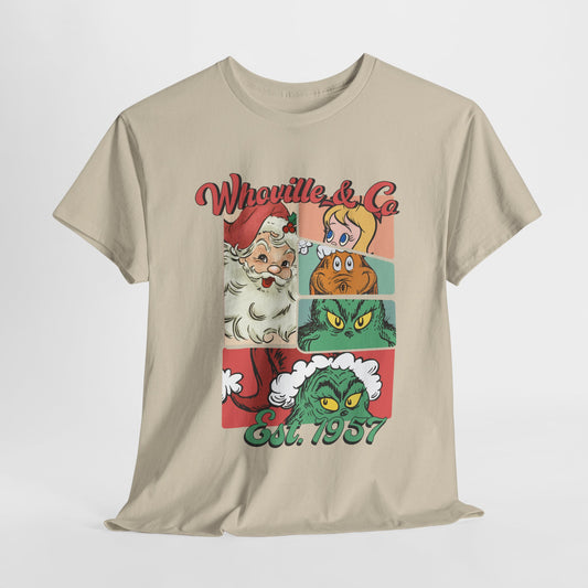 Retro Christmas Unisex Heavy Cotton Tee/Whoville Christmas Shirt/Grinch/Cindy Lou