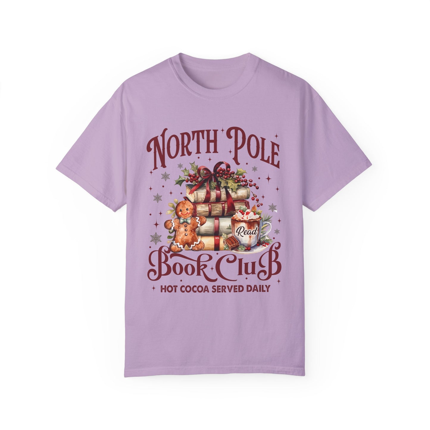 Christmas Comfort Color Tee/North Pole T-Shirt/Reading t-shirt/Christmas Reading Tee/Book Club T-Shirt