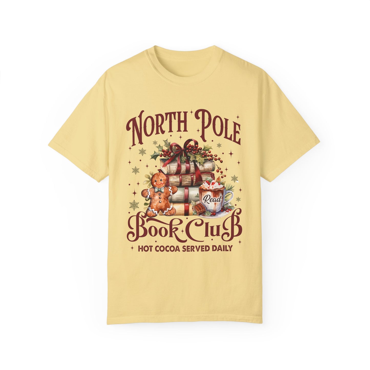 Christmas Comfort Color Tee/North Pole T-Shirt/Reading t-shirt/Christmas Reading Tee/Book Club T-Shirt