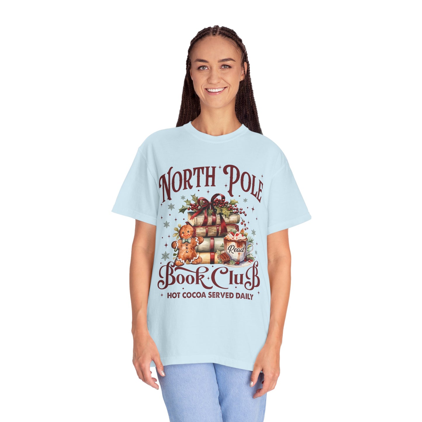 Christmas Comfort Color Tee/North Pole T-Shirt/Reading t-shirt/Christmas Reading Tee/Book Club T-Shirt