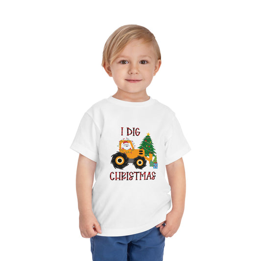 I Dig Christmas Toddler Short Sleeve Tee/Christmas Toddler Tee