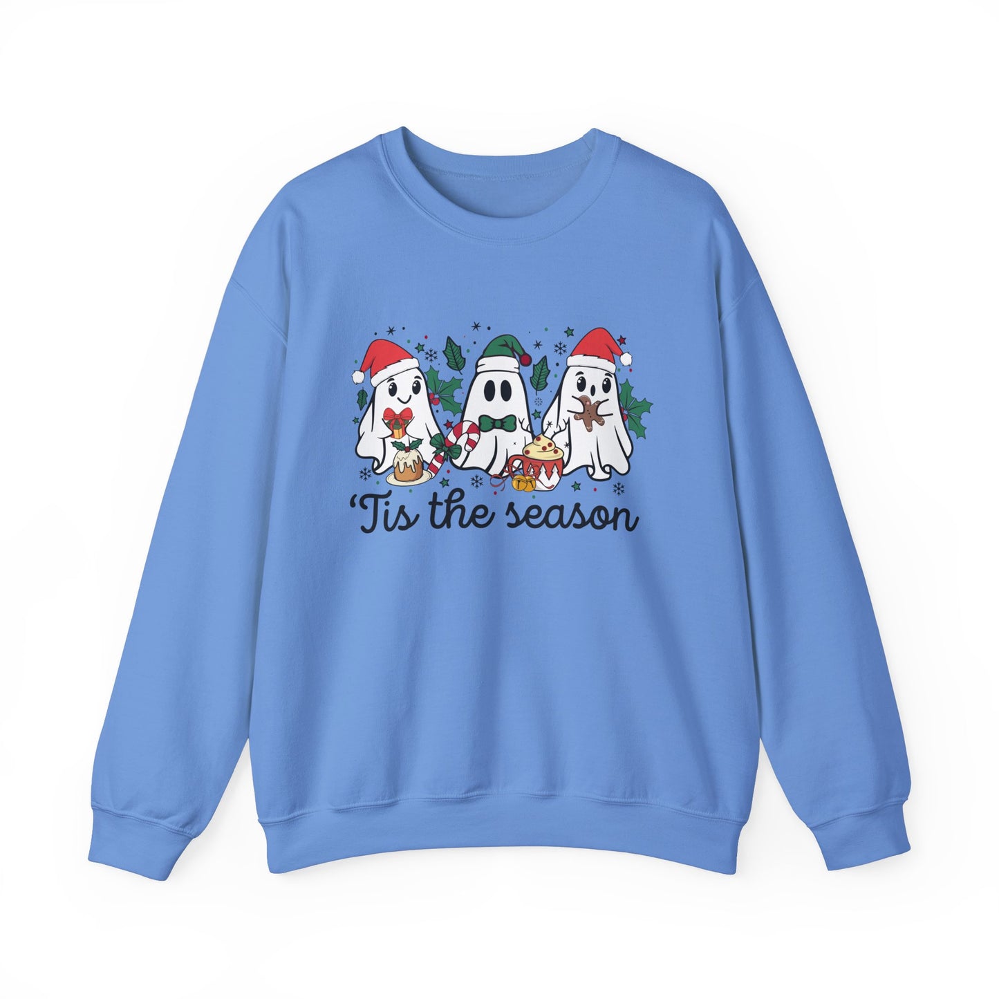 Tis The Season Unisex Heavy Blend™ Crewneck Sweatshirt/ Ghost Christmas Sweatshirt