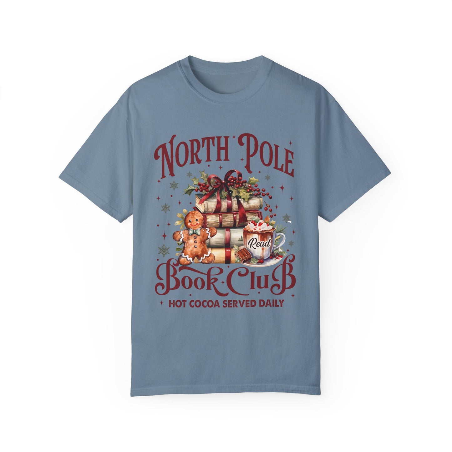 Christmas Comfort Color Tee/North Pole T-Shirt/Reading t-shirt/Christmas Reading Tee/Book Club T-Shirt