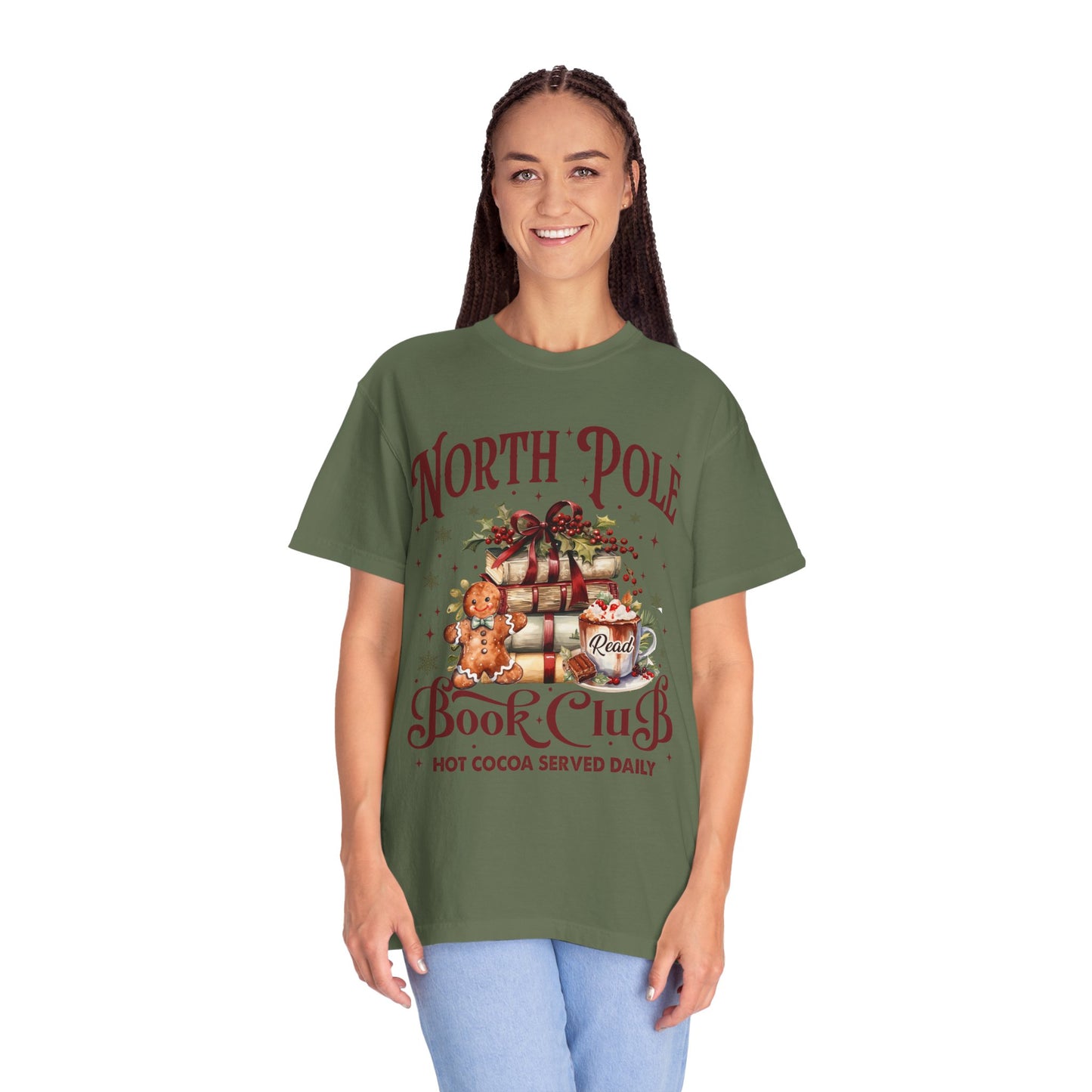 Christmas Comfort Color Tee/North Pole T-Shirt/Reading t-shirt/Christmas Reading Tee/Book Club T-Shirt