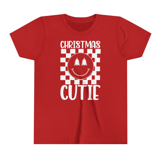 Christmas Cutie Youth Short Sleeve Tee/Retro Christmas Kids shirt