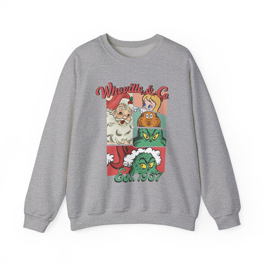 Retro Christmas Unisex Crewneck Sweatshirt Crewneck Sweatshirt/Grinch/Cindy Lou