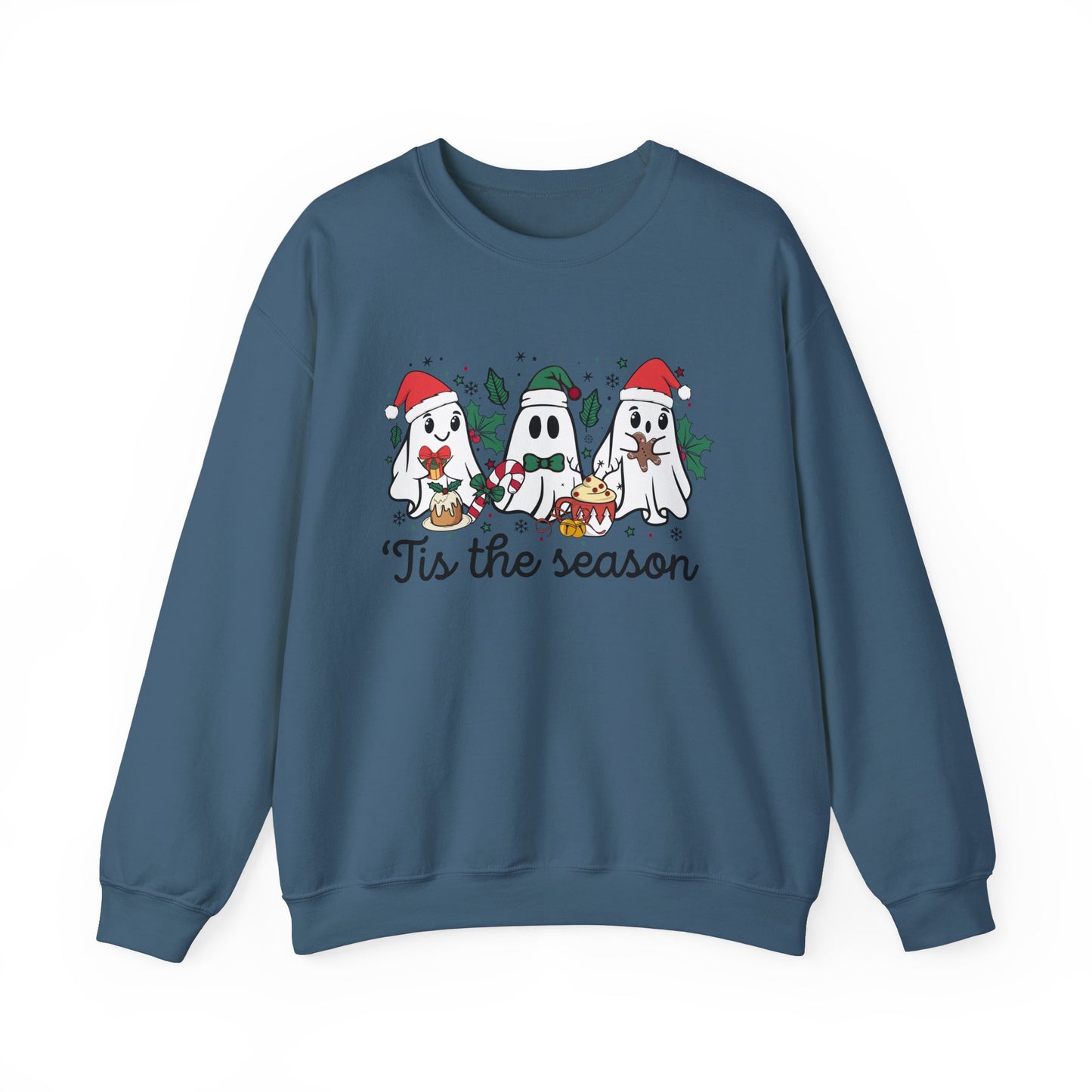 Tis The Season Unisex Heavy Blend™ Crewneck Sweatshirt/ Ghost Christmas Sweatshirt