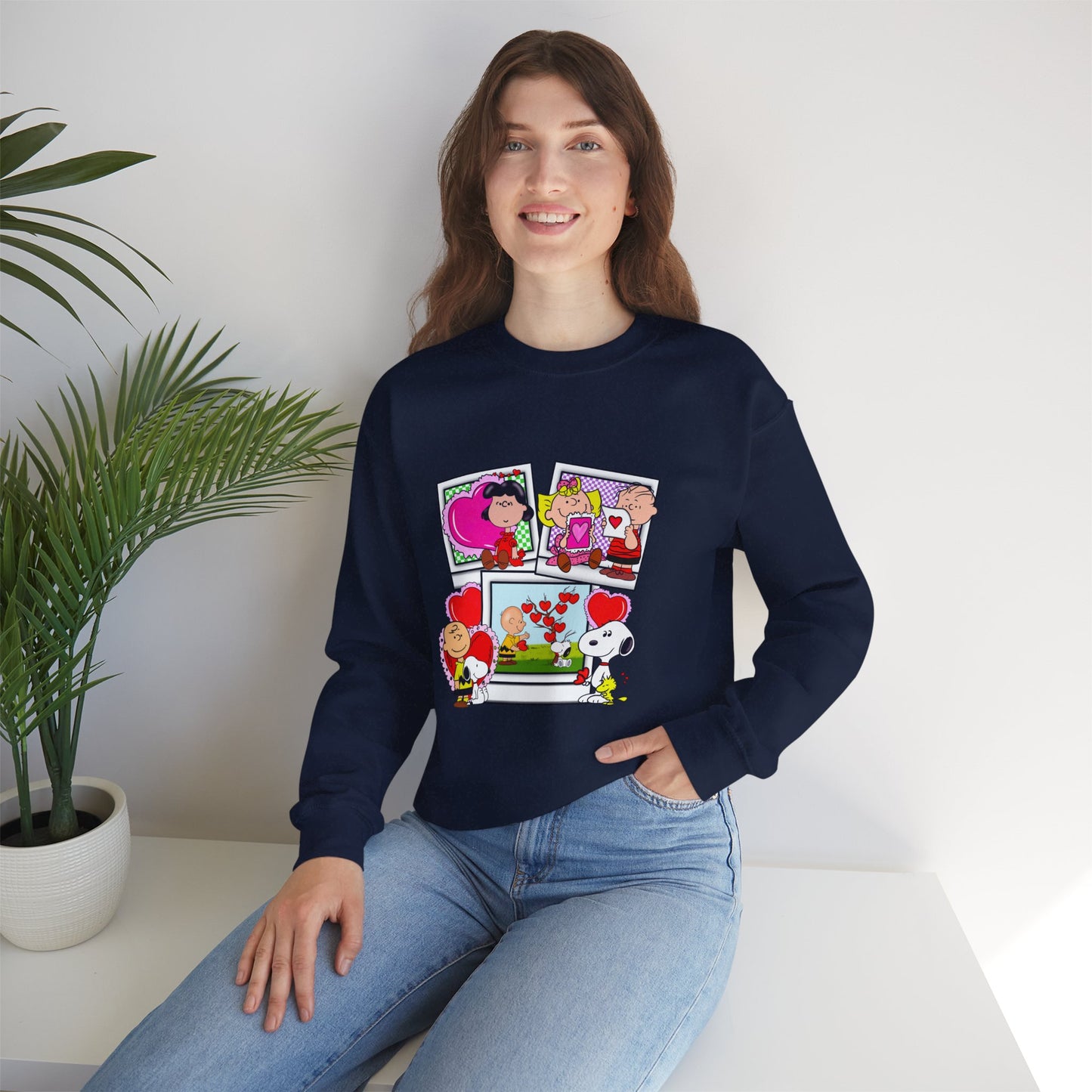 Valentine's Day Unisex Crewneck Sweatshirt/Charlie Brown