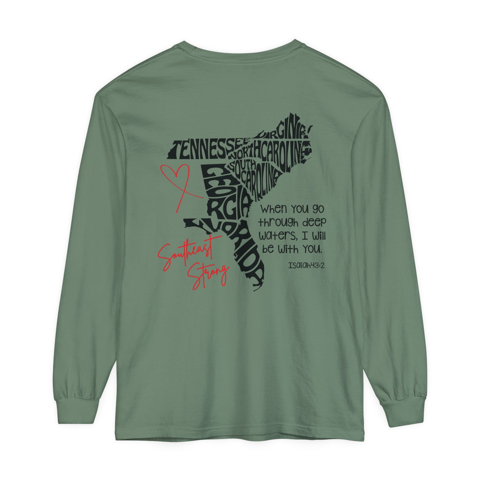 Southeast Strong Unisex Comfort Color Long Sleeve Tee/Front and Back Design