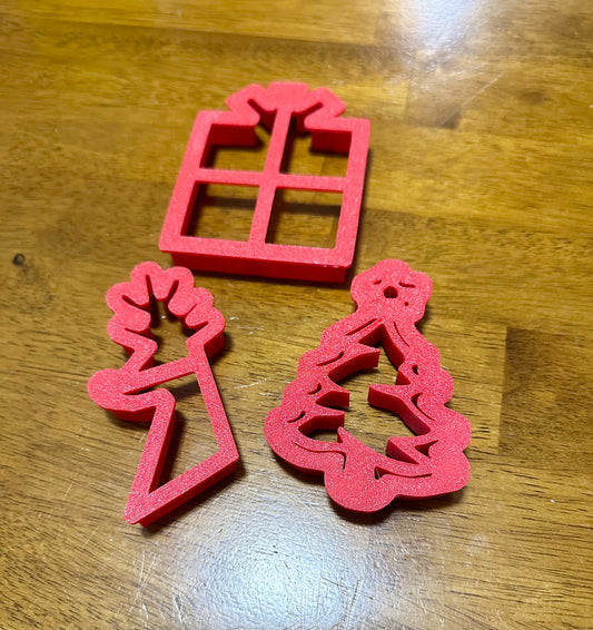 Christmas bundle cookie cutter/stamps/ present, reindeer, Christmas tree