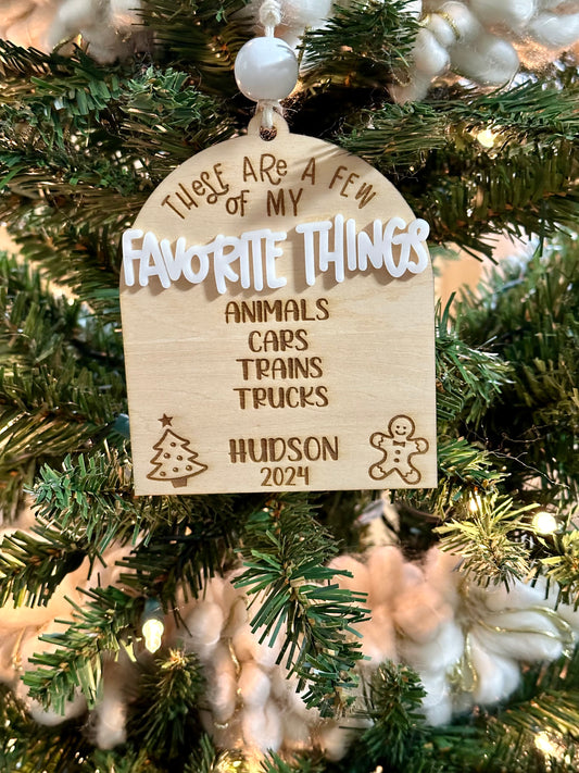 Kids Ornaments/ My favorite Things Personalized