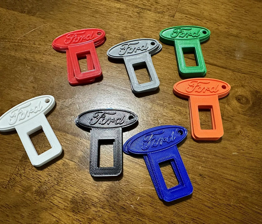 2 Universal ford design Car Seat Belt Clips/ keychain 